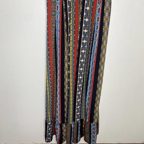 Tahari Mixed Pattern Patchwork Boho Long Maxi Dress Summer Size XS - Picture 4 of 15